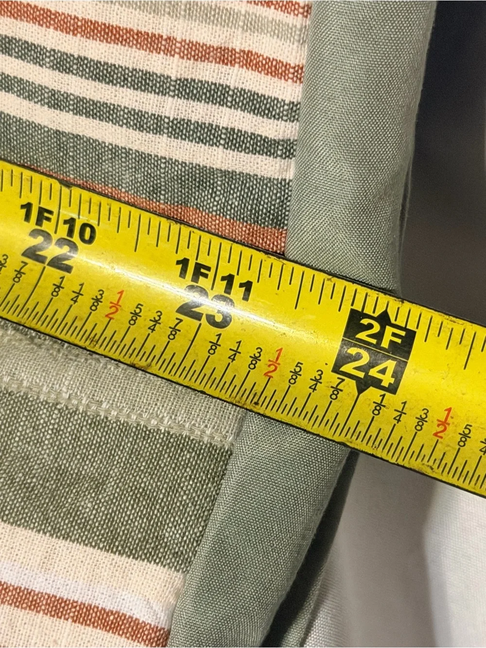 Frye & Co. Striped Cotton Quilted Pillow Shams Set of 2 Sage Green Rustic